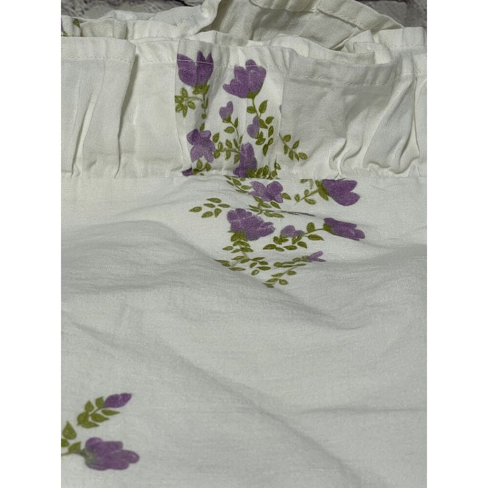 Pottery Barn - Green Row Lavender Bunches Cotton Linen Duvet & Sham Full Queen - Picture 2 of 12